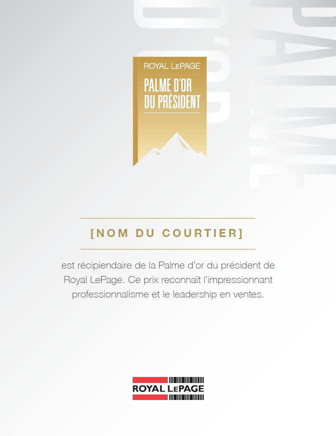 MISE A JOUR PALME D'OR DU PRESIDENT