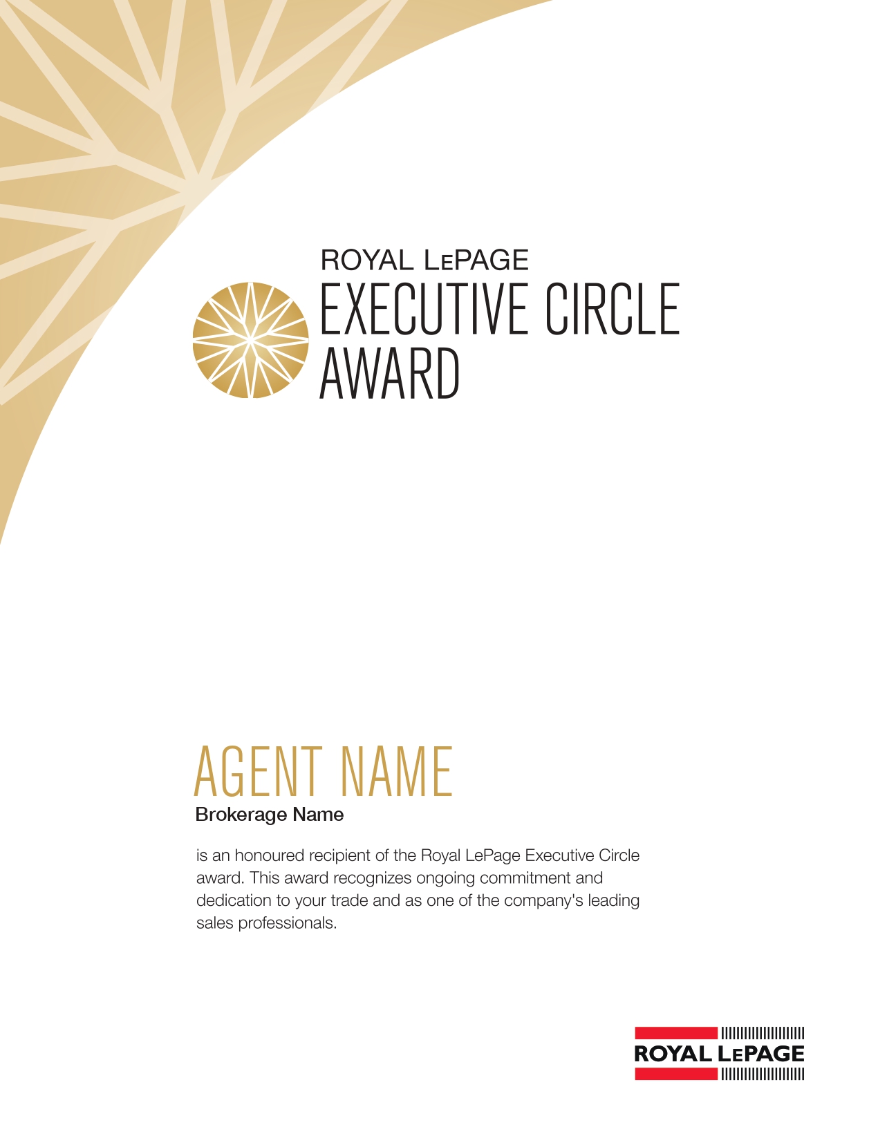 Executive Circle Award: Updated Certificate